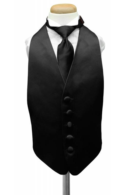 Black Luxury Satin Kids Tuxedo Vest – Littletuxedos.com