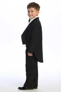 Tip Top Kids "Oliver" Kids Black Peak Tuxedo Tail (5-Piece Set)