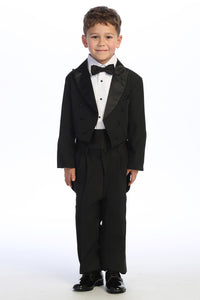 Tip Top Kids "Oliver" Kids Black Peak Tuxedo Tail (5-Piece Set)