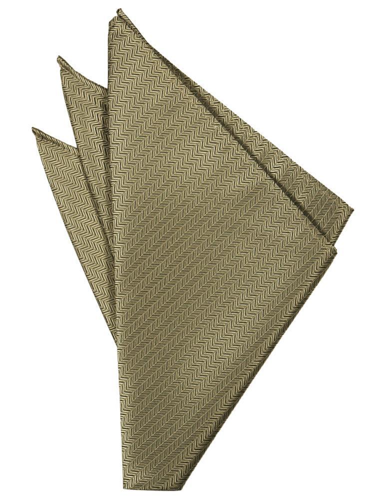 Cardi Champagne Herringbone Pocket Square