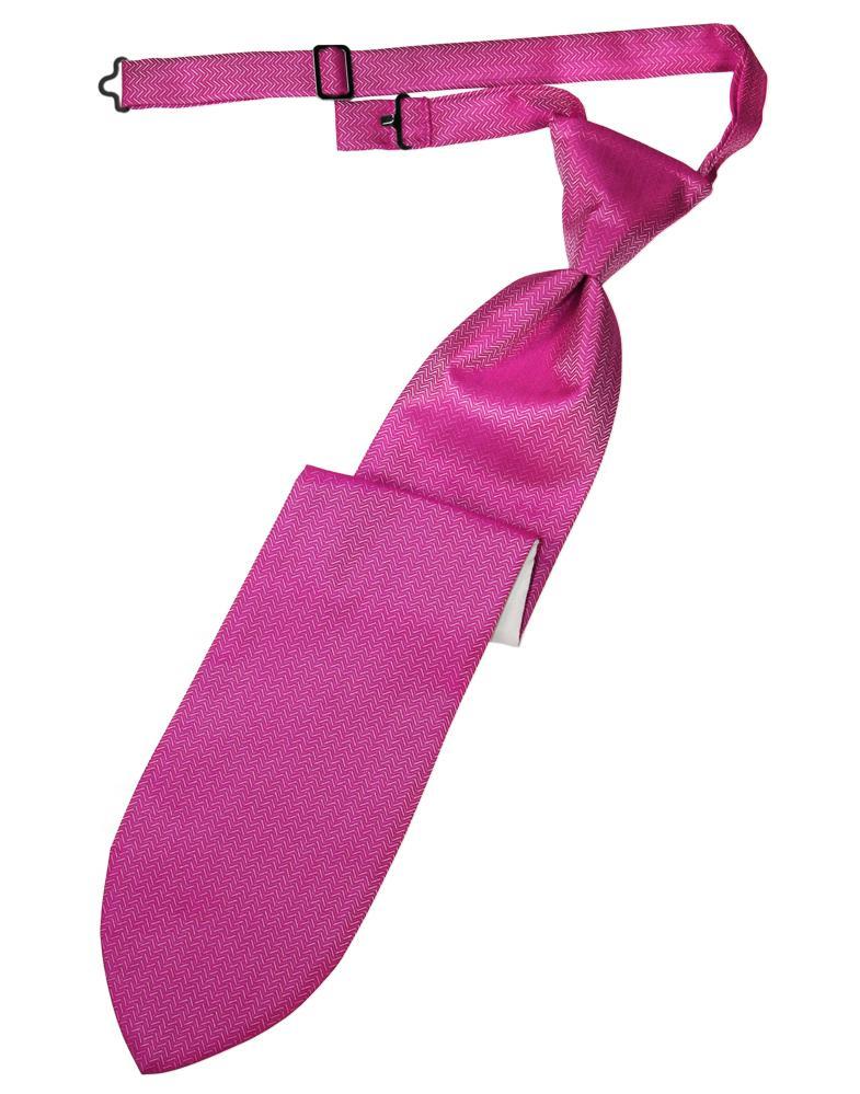 Cardi Fuchsia Herringbone Kids Necktie