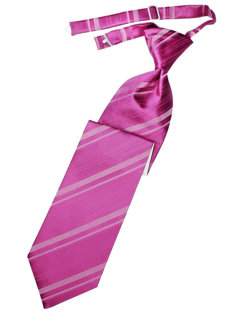 Cardi Fuchsia Striped Satin Kids Necktie