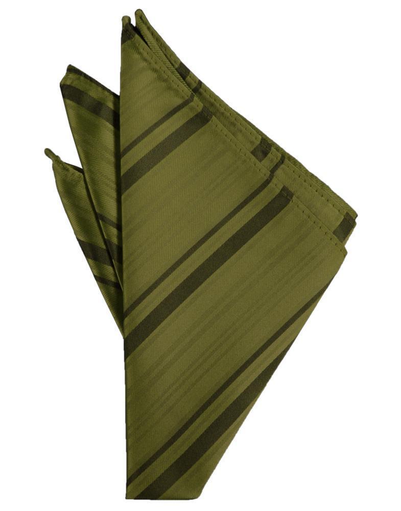 Cardi Moss Striped Satin Pocket Square