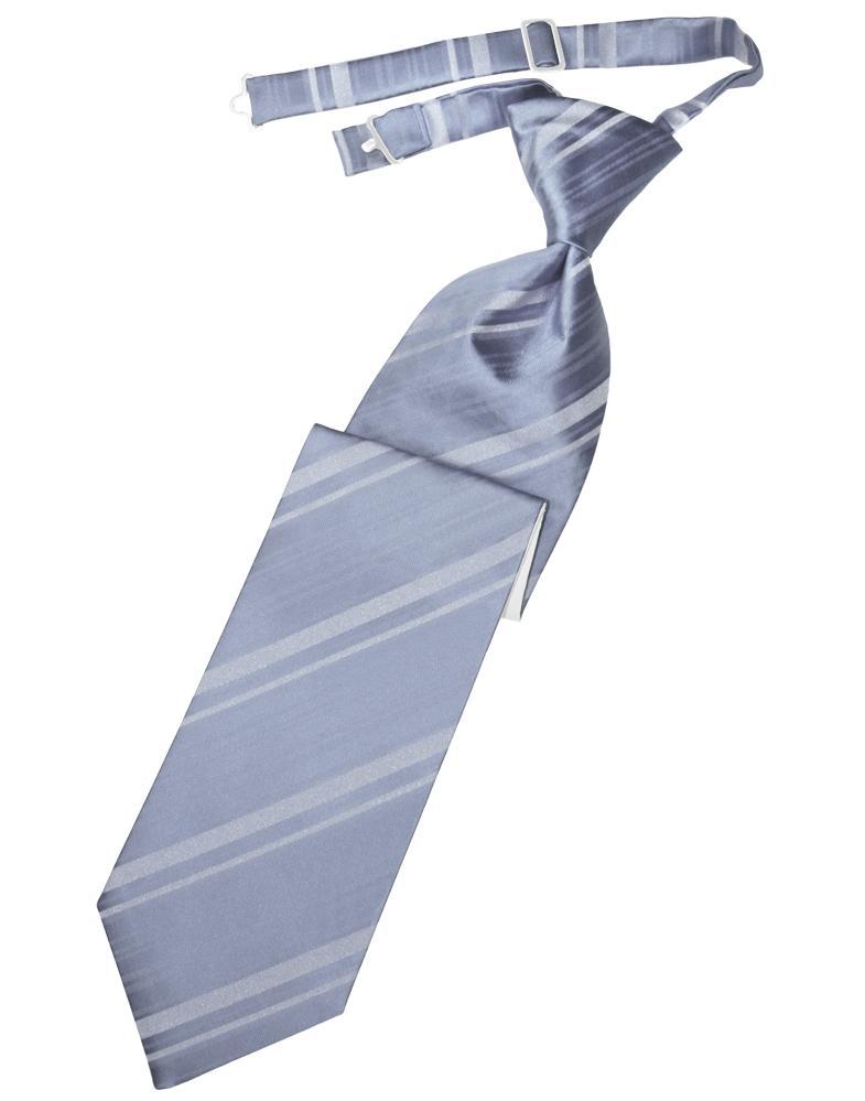 Cardi Periwinkle Striped Satin Kids Necktie