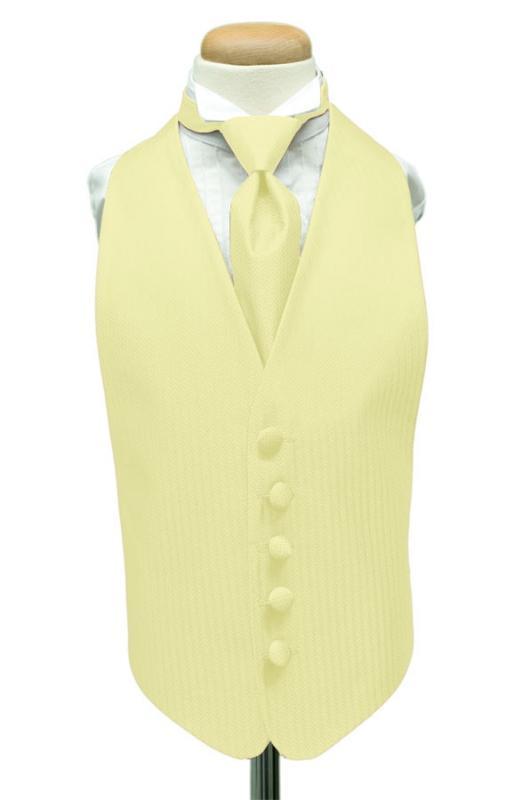 White tux with yellow on sale vest