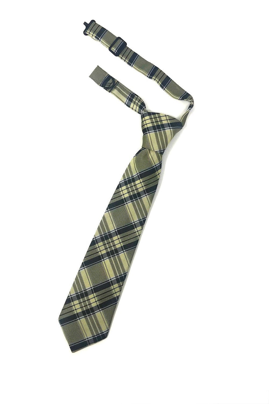 Cardi Yellow Madison Plaid Kids Necktie