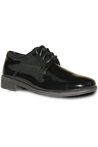 Boys Round Toe Patent Leather Tuxedo Shoes