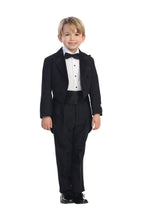 Load image into Gallery viewer, Tip Top &quot;Oliver&quot; Kids Black Peak Tuxedo Tail 5-Piece Set